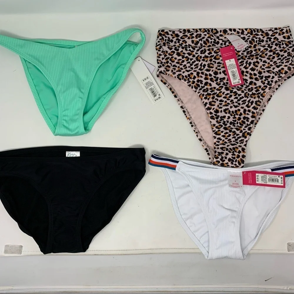 Bikini Bottoms - 4 Bottoms‎ In Various Colors & Styles - Size Small